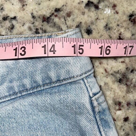 Talbots Womens High Rise Raw Hem Wide Leg Cropped Jeans Blue Light Wash Size 8 - Picture 7 of 9